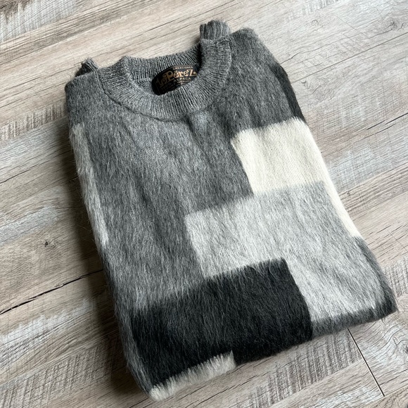 La Perez Alpaca Wool Vintage Sweater Geometric Print - Picture 6 of 7